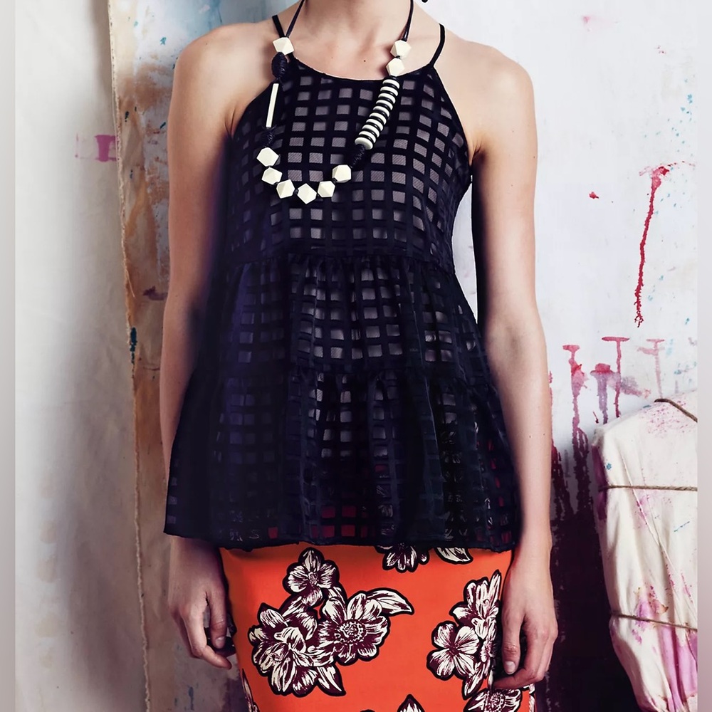 Anthropologie HD in Paris Swingpane Tank-Size Medium-Black/Nude